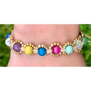 ✨🧚🏼‍♀️Gold Galaxy Beaded Bracelet